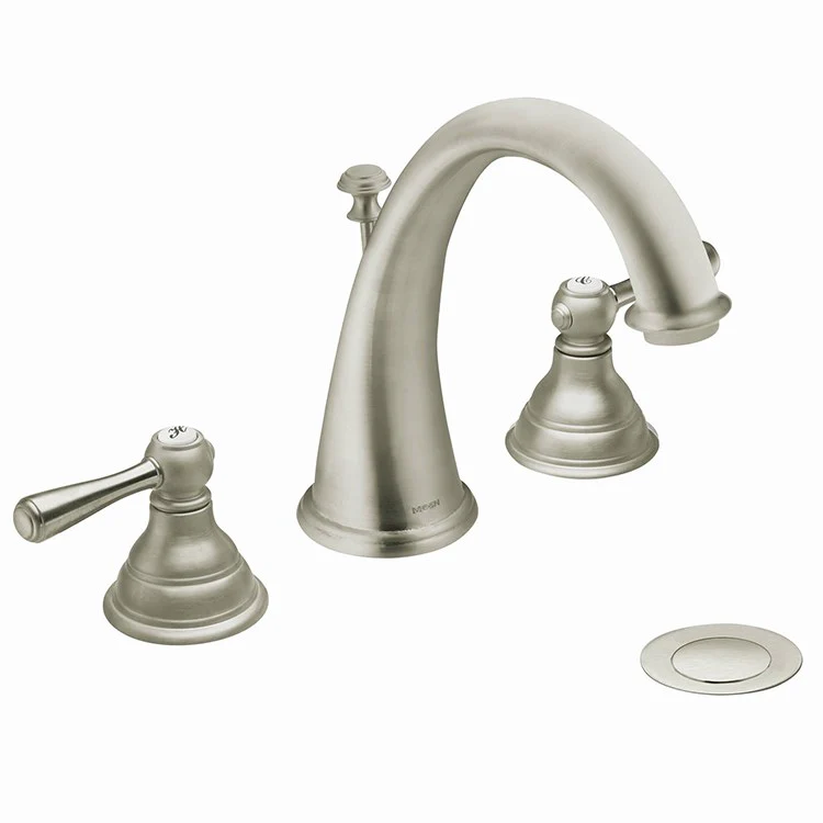 Kingsley Two Handle High-Arc Widespread Bathroom Faucet with Drain - Frankwebs