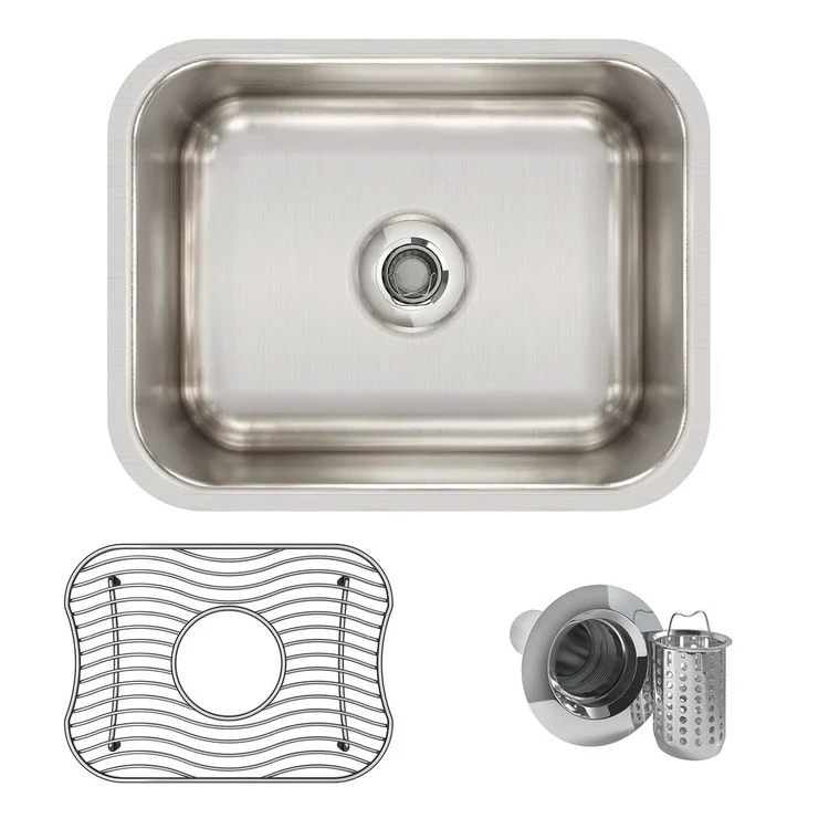 Bar Sink Lustertone Classic 15 x 12 Inch Single Bowl Kit Lustrous Satin Undermount Rectangle Drain Size 2 Inch - Frankwebs
