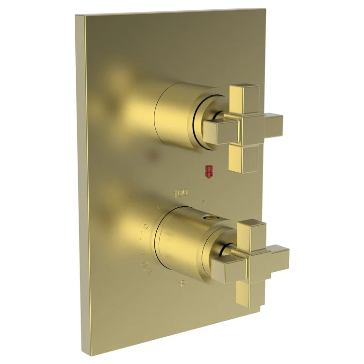 Thermostatic Trim Malvina Rectangular Plate 2 Cross Flat Black ADA for Luxtherm 1/2 Inch Rough Valve Face Plate Diverter and Temperature-Adjust Handles Brass - Frankwebs