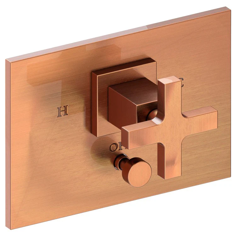 Secant Pressure Balance Tub/Shower Valve Trim Only with Cross Handle - Satin Bronze PVD - Frankwebs