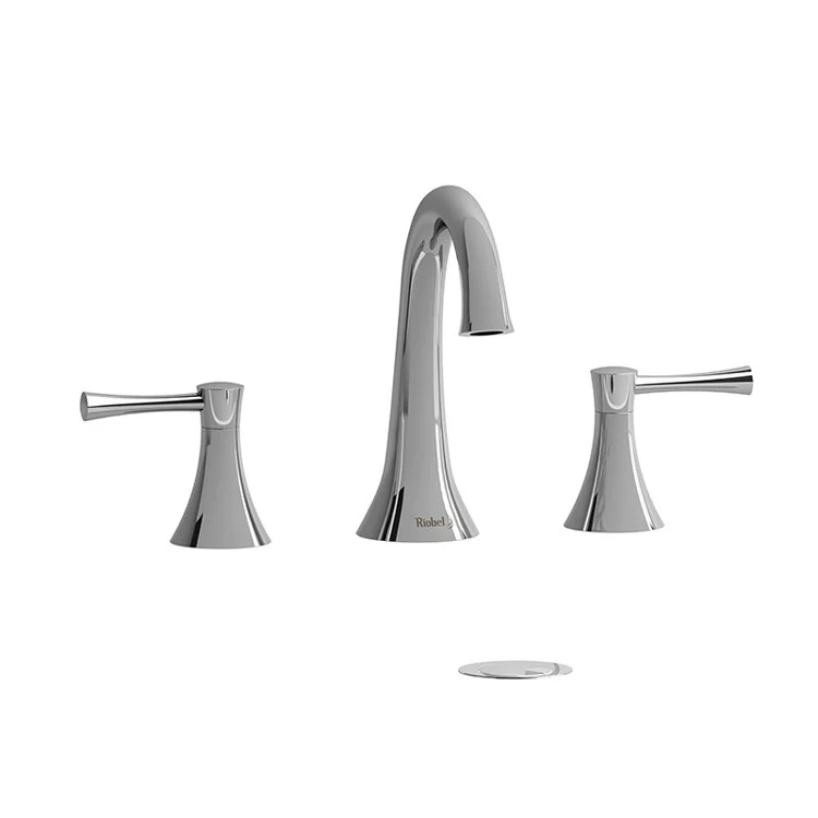 Lavatory Faucet Edge Widespread 8 Inch Spread 2 Lever ADA Brushed Nickel 1.5 Gallons per Minute Push Drain 3 Hole - Frankwebs