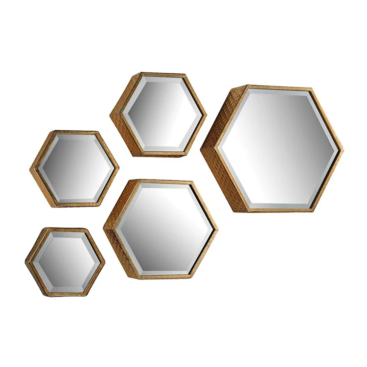 Hexagonal Wall Mirrors Set of 5 - Frankwebs