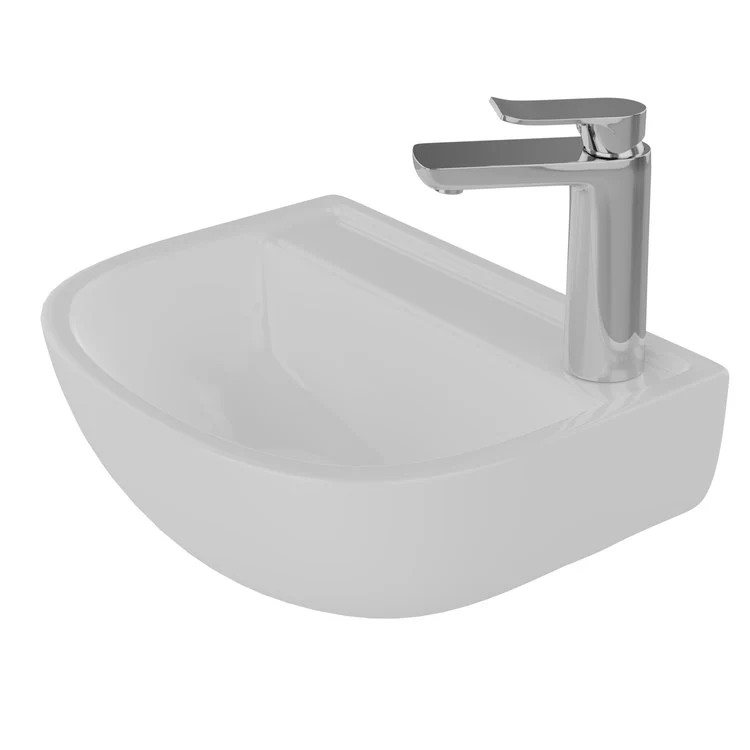 Lavatory Sink Compact 380 Wall Hung Right 15 Inch White - Frankwebs