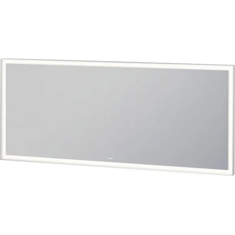 Mirror L-Cube 63 x 27-1/2 Inch White Aluminum with Lighting Rectangle - Frankwebs