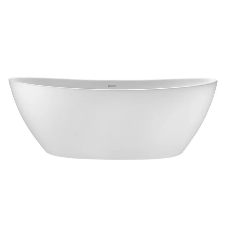 Soaking Tub Elise 63 x 32 Inch Freestanding Center White Gloss Sculpturestone 74 Gallons 20 Inch - Frankwebs
