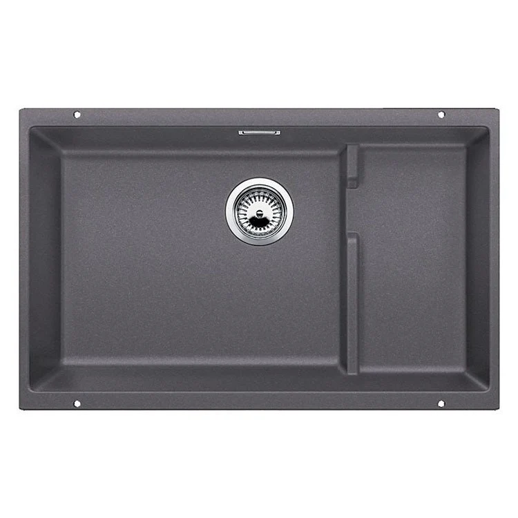 Kitchen Sink Precis Cascade 29 x 18 Inch Single Bowl Super Coal Black Undermount Rectangle Silgranit - Frankwebs