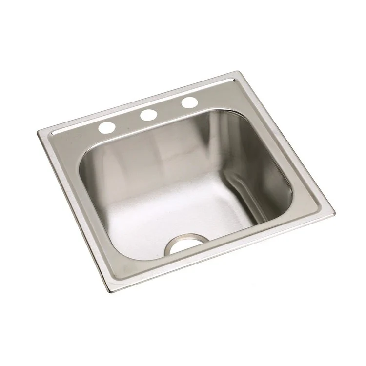 Kitchen Sink Dayton 20 x 20 Inch Single Bowl Laundry 3 Hole Premium Highlighted Satin Drop-In - Frankwebs