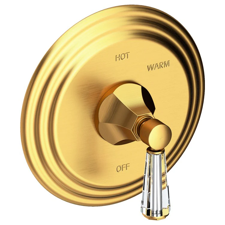 Pressure Balance Valve Trim Metropole Round 1 Crystal Lever Flat Black ADA Depth 3-5/9 Inch - Frankwebs