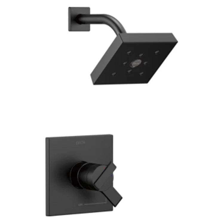 Shower Trim Ara Monitor 17 1 Lever Matte Black ADA 1.75 Gallons per Minute 1 Function H2Okinetic Spray - Frankwebs