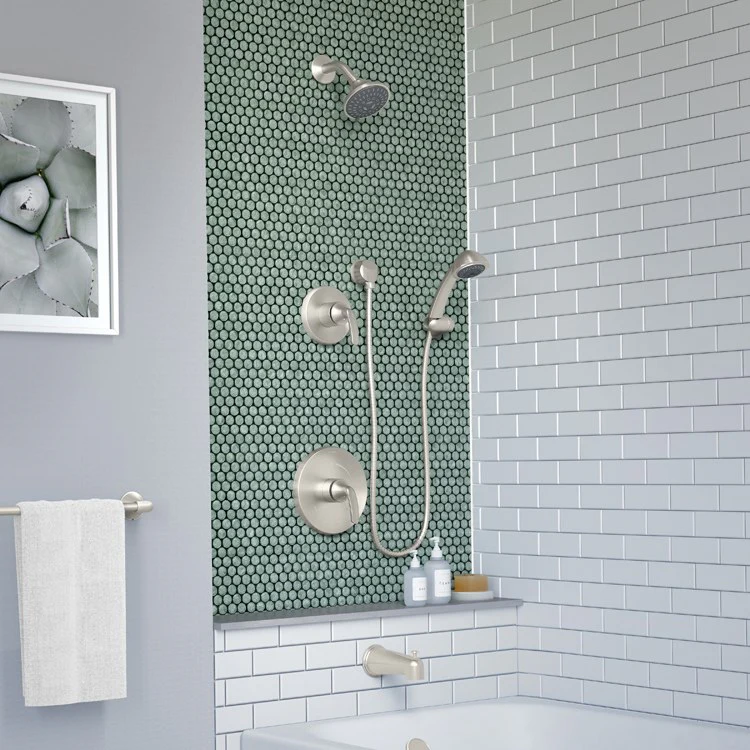 Elm Two Handle Wall-Mount Tub and Shower Trim Kit with Handshower without Valves - Frankwebs