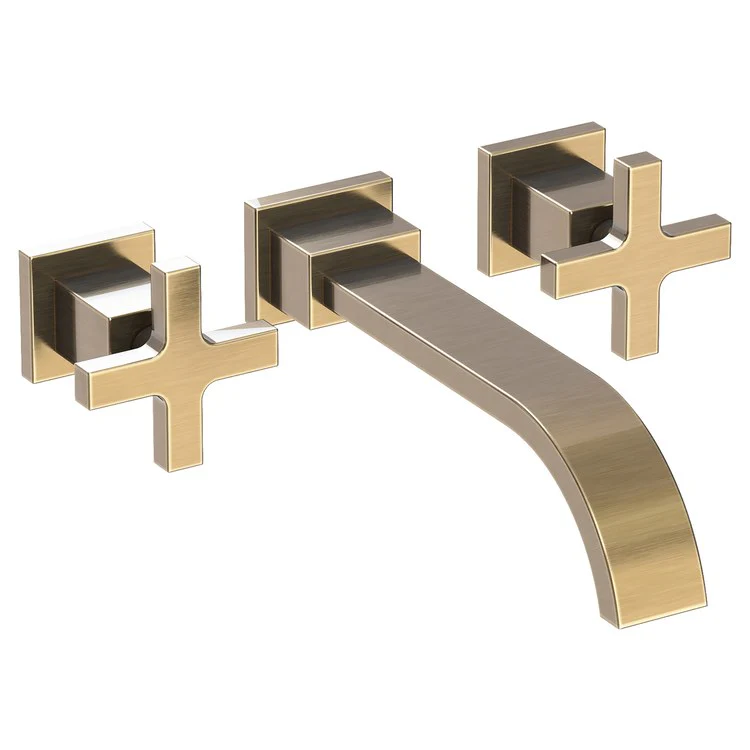 Secant Two Handle Wall-Mount Bathroom Faucet - Polished Brass Uncoated - Frankwebs