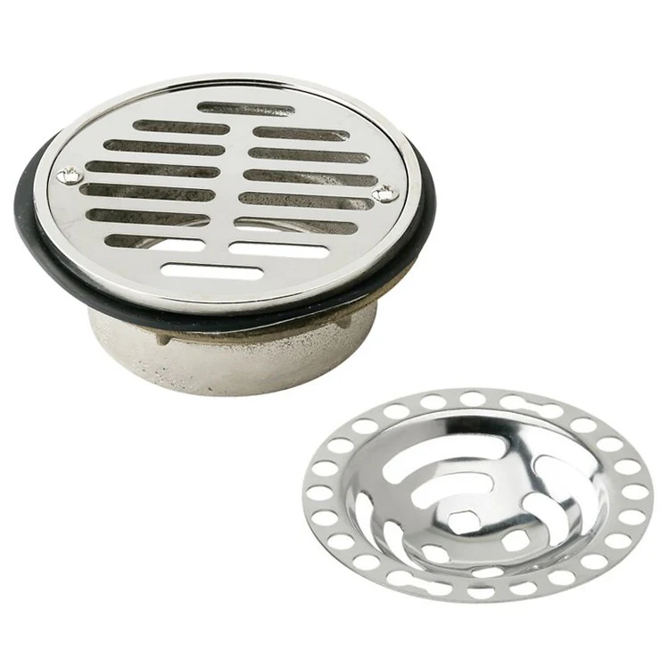 Drain Fitting Dome Flat Grid Strainer 5 x 3 Inch Brass for 3IN IPS Pipe Utilizing Caulk or Epoxy 5-1/3 Inch - Frankwebs