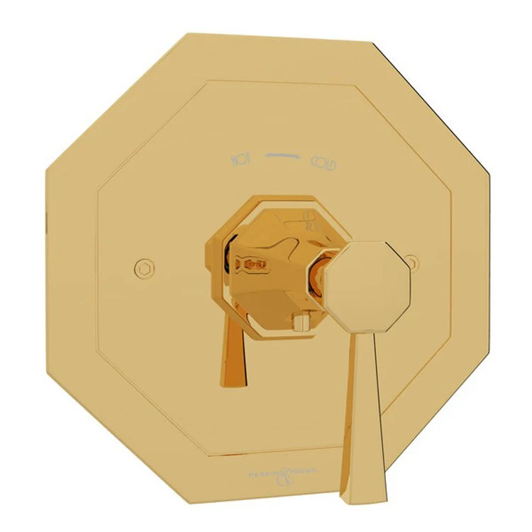 Thermostatic Trim Deco 3/4 Inch without Volume Control 1 Lever English Gold Brass - Frankwebs