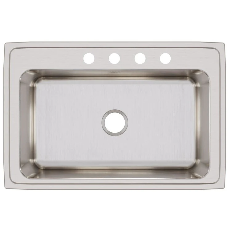 Kitchen Sink Lustertone Classic 33 x 22 Inch Single Bowl 4 Hole Lustrous Satin Drop-In 11-5/8 Inch - Frankwebs