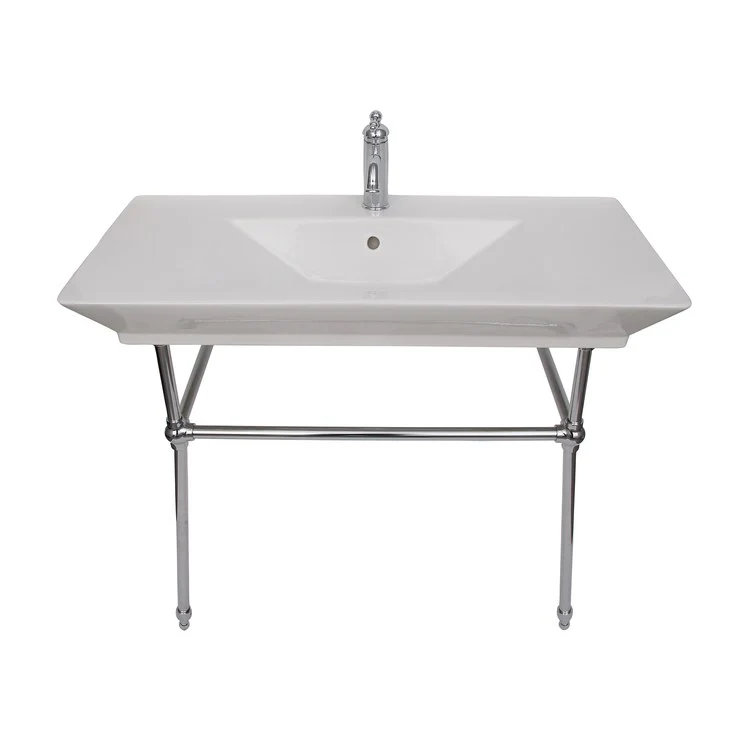 Console Sink Opulence His 39-1/2 Inch Rectangle White/Polished Brass 1 Hole - Frankwebs