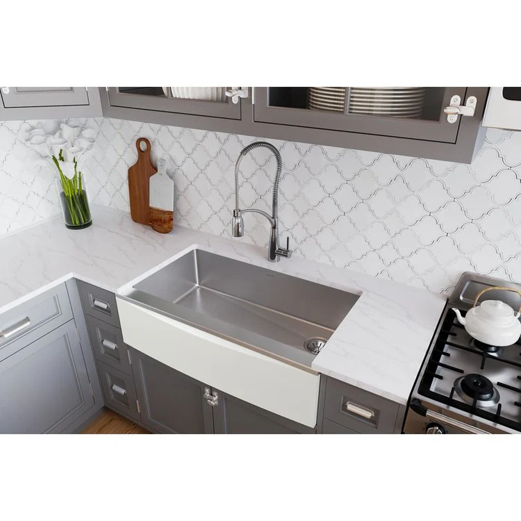 Kitchen Sink Crosstown 36 x 20.25 Inch Single Bowl Polished Satin Farmhouse - Frankwebs
