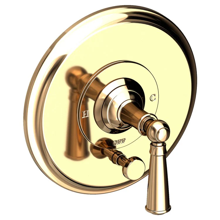 Aylesbury Pressure Balance Tub/Shower Valve Trim Only with Lever Handle - Polished Gold PVD - Frankwebs