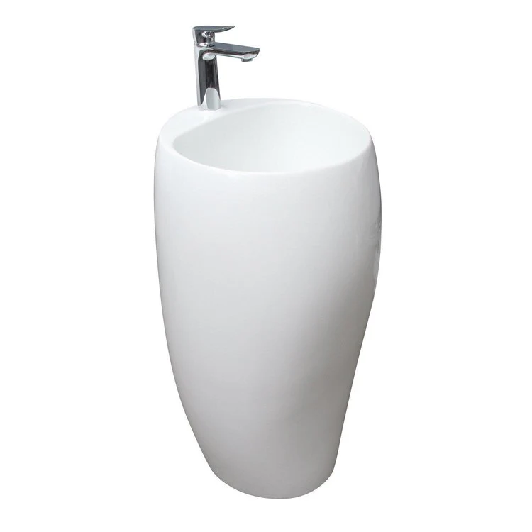 Pedestal Lavatory 48 x 40 x 45 Inch with Waste Cover White Matte - Frankwebs