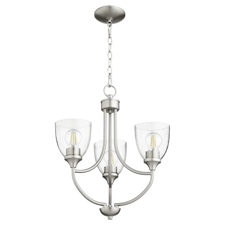Enclave Three-Light Chandelier with Clear Seeded Glass Shades - Frankwebs
