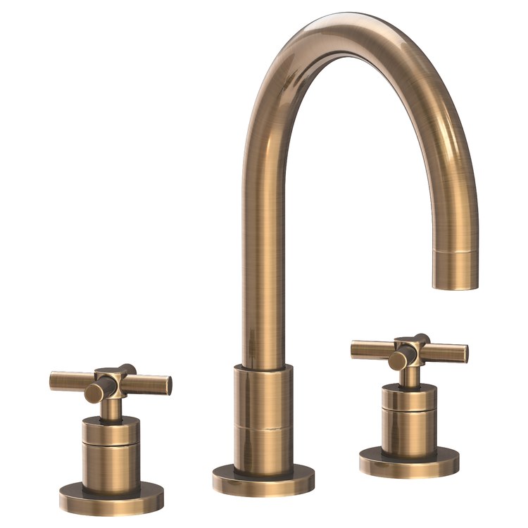 Kitchen Faucet East Linear 8 to 20 Inch Spread 2 Cross ADA Antique Brass Spout Height 5-11/16 Inch Spout Reach 7-7/8 Inch 1.8 Gallons per Minute - Frankwebs