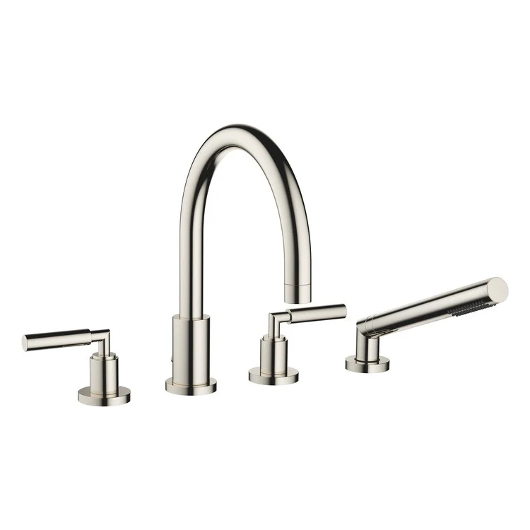 Tub Filler TARA Mixer for Deck Mount with Handshower 2 Lever ADA Dark Chrome - Frankwebs