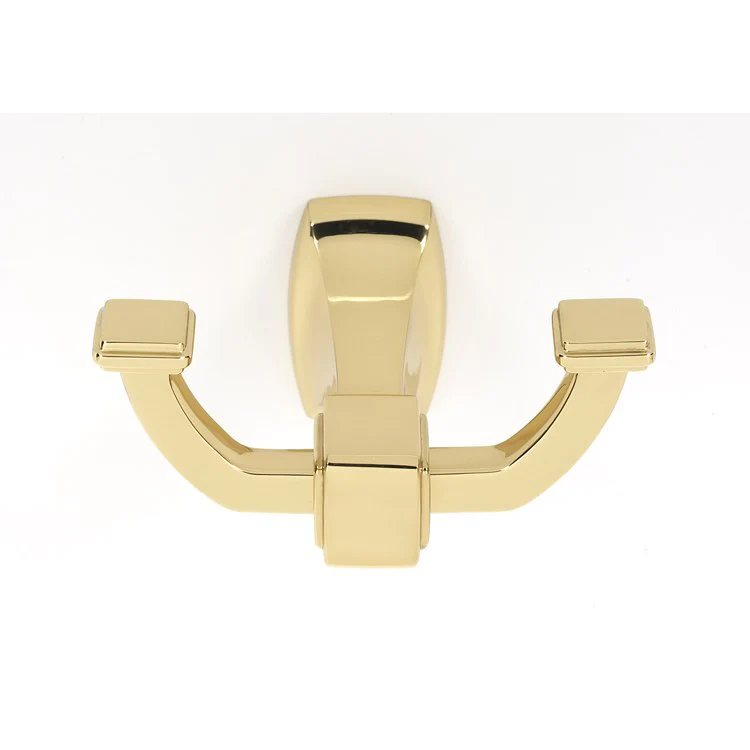 Robe Hook Cube Bath Double Unlacquered Brass 2-3/8 Inch 3-1/16 Inch Wall Mount Brass - Frankwebs