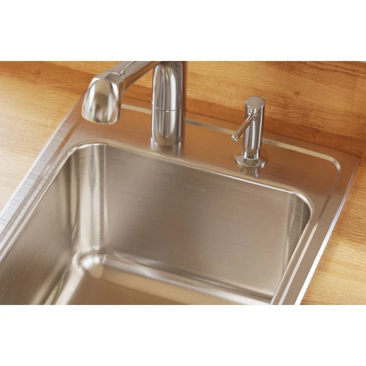 Kitchen Sink Lustertone Classic 17 x 20 Inch Single Bowl OS4 Hole Lustrous Satin Drop-In - Frankwebs