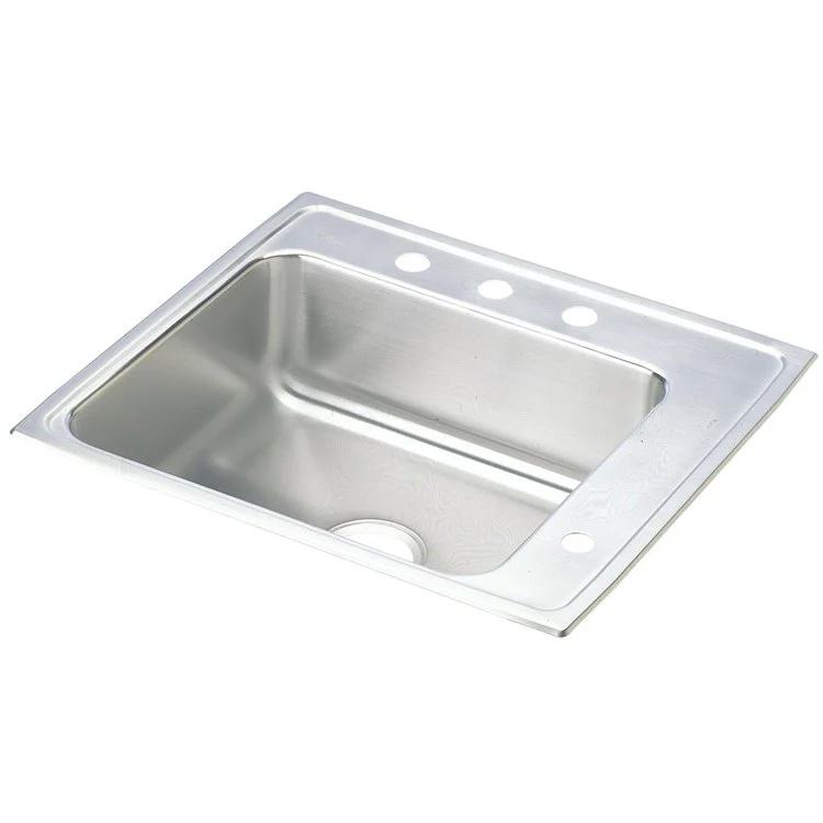 Classroom Sink Lustertone 25 x 22 Inch Single Bowl ADA Right Lustrous Satin Drop-In Minimum Cabinet Size 30 Inch 6 Inch 18 Gauge Bottom Only Pads 64090012 Mounting Hardware Included for Countertops Up to 3/4IN - Frankwebs