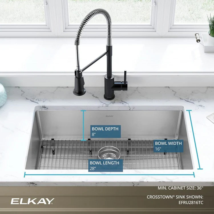Kitchen Sink Crosstown 30.5 x 18.5 Inch Single Bowl Kit Polished Satin Undermount - Frankwebs