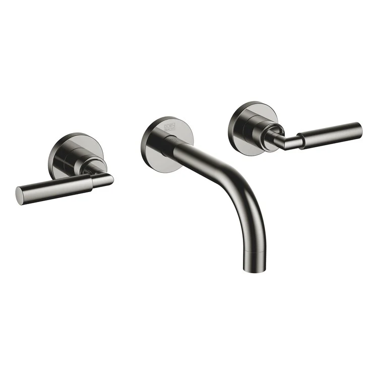 Lavatory Faucet TARA Wall Mount Mixer 2 Lever ADA WaterSense Brushed Champagne 1.2 Gallons per Minute Less Drain 3 Hole - Frankwebs