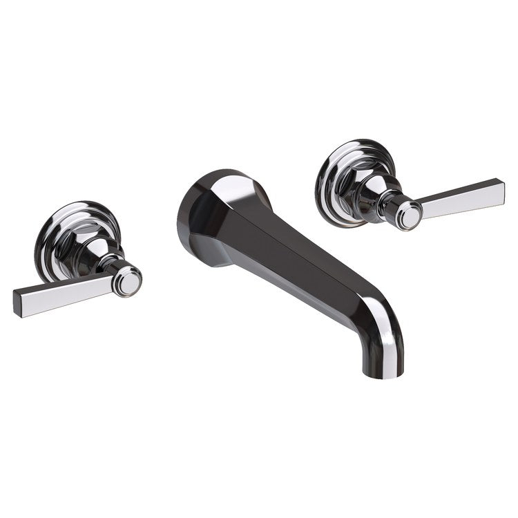 Lavatory Faucet Astor Wall Mount 8 Inch Spread 2 Lever ADA Watersense Antique Nickel 1.2 Gallons Per Minute Brass Less Drain Spout Reach 7-1/2 Inch - Frankwebs