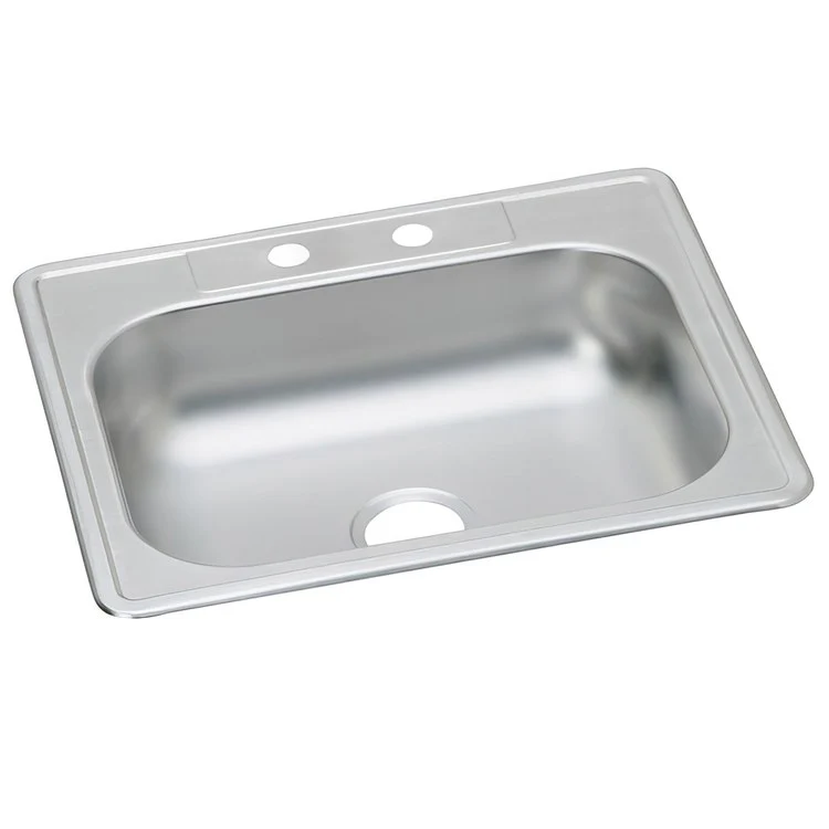 Kitchen Sink Dayton 25 x 22 Inch Single Bowl MR2 Hole ADA Satin Top Mount Rectangle Drain Location Center Depth 6 Inch Multiple of 50 Bottom Only Spray - Frankwebs