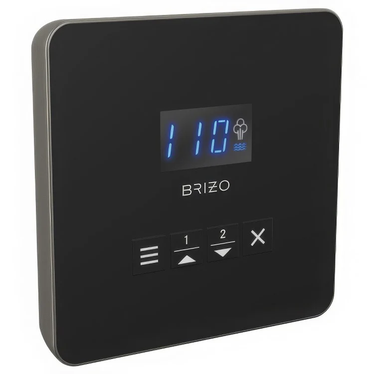 Steambath Control Mystix Linear Square Lumicoat Polished Nickel Surface Mount Inside Steam Room Selectable RapidMist Patented Dual Sensor Technology - Frankwebs