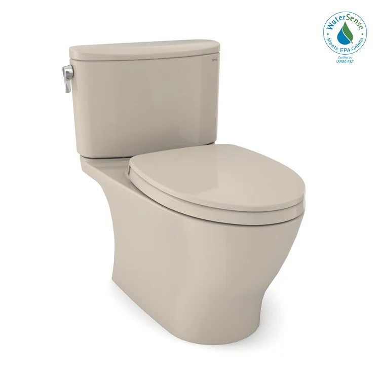 Toilet Nexus 2 Pieces Close Coupled Universal Height Bone Elongated ADA 28-11/16 Inch 1.28 Gallons per Flush Left Hand Chrome Soft Close - Frankwebs
