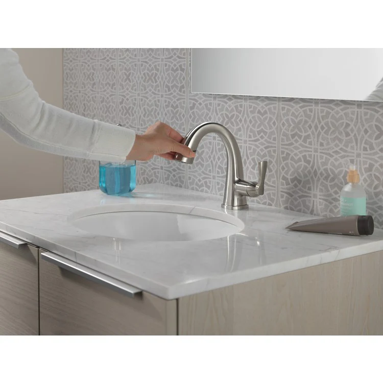 Lavatory Faucet Stryke 1 Lever ADA WaterSense Lumicoat Stainless Pull Down 1.2 Gallons per Minute - Frankwebs