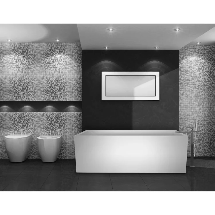 Soaking Tub Metro Collection Pacific 63 x 33 Inch Freestanding Tub Only End Biscuit Hydroluxe SS - Frankwebs