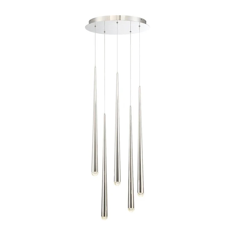 Cascade Five-Light LED Crystal Round Chandelier 3500K - Frankwebs