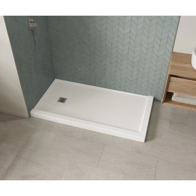 Shower Base B3 Corner Left Stabili-T Square Drain White 60 x 34 Inch Acrylic Left Hand - Frankwebs