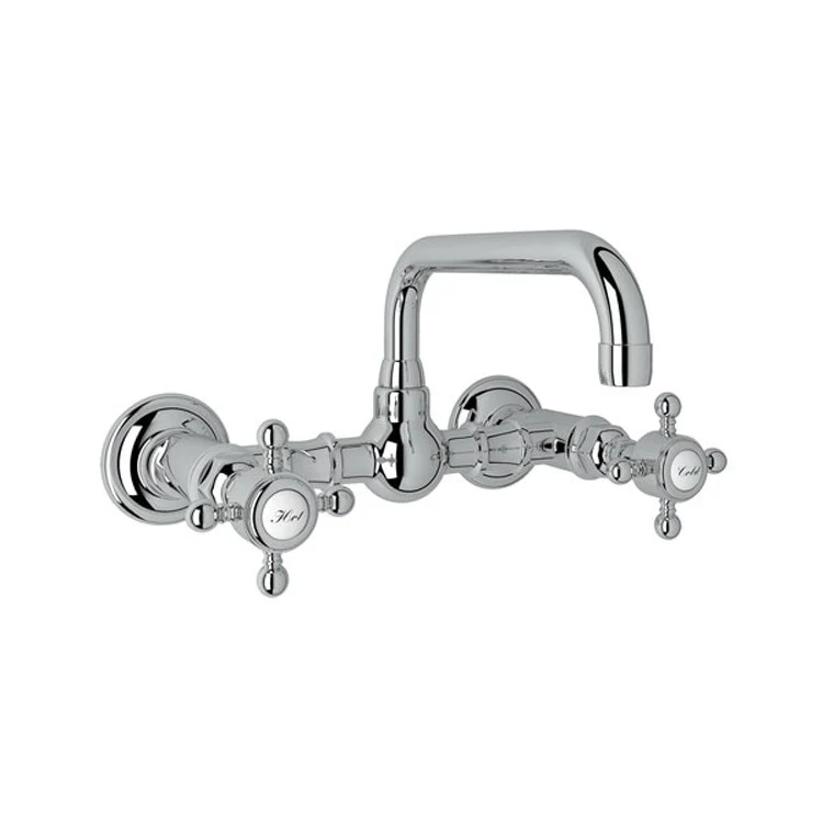 Lavatory Faucet Acqui Wall Mount 2 Cross Handle Polished Nickel 1.2 Gallons per Minute 7-1/64 Inch - Frankwebs