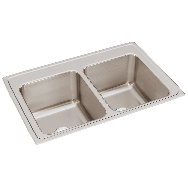 Kitchen Sink Lustertone Classic 33 x 22 Inch Double Bowl Equal Lustrous Satin Drop-In 12-1/8 Inch - Frankwebs
