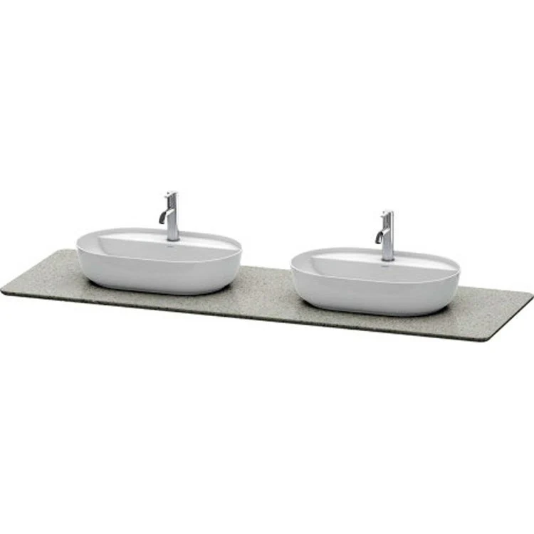 Lavatory Console Luv Quartz Stone Gray Structure Double Basin 23-3/8 x 70-1/4 Inch - Frankwebs