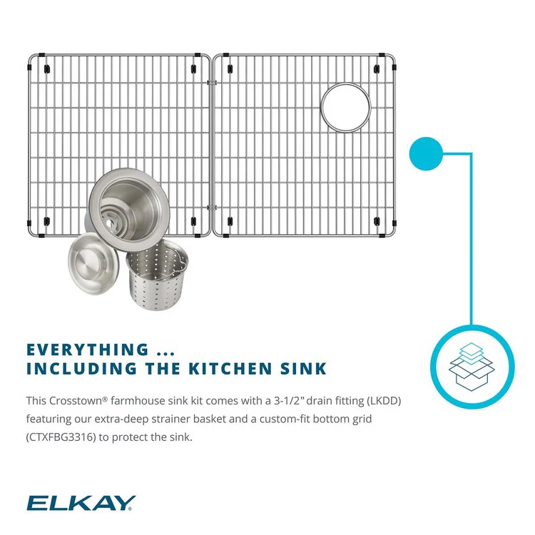 Sink Kit Crosstown Farmhouse 35.875 x 20.25 Inch Single Bowl Polished Satin Bottom Grid Strainer Drain - Frankwebs