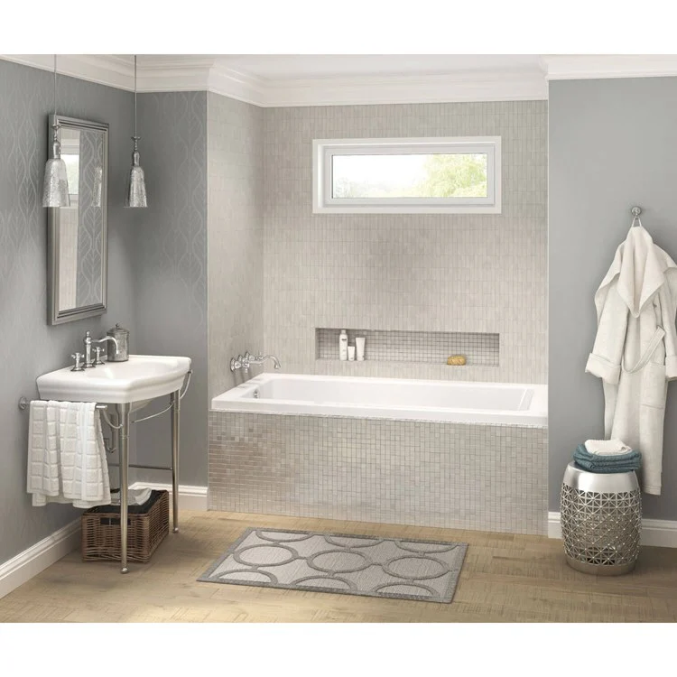 Tub Pose 71-1/2 x 35-3/4 x 23-5/8 Inch Alcove Left Biscuit Acrylic - Frankwebs