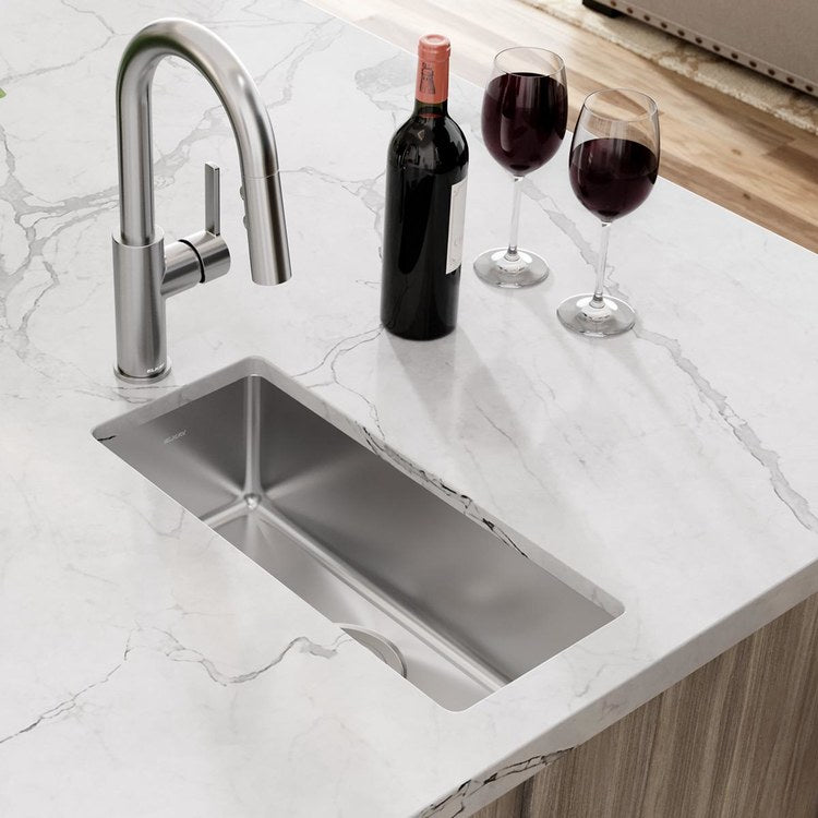 Kitchen Sink Crosstown 10 x 20.5 Inch Single Bowl ADA Polished Satin Undermount Rectangle Drain Location Center Depth 6 Inch Sound Guard - Frankwebs