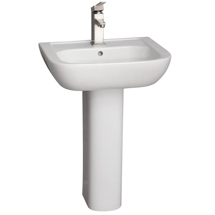 Pedestal Lavatory Caroline 550 White Rectangular - Frankwebs