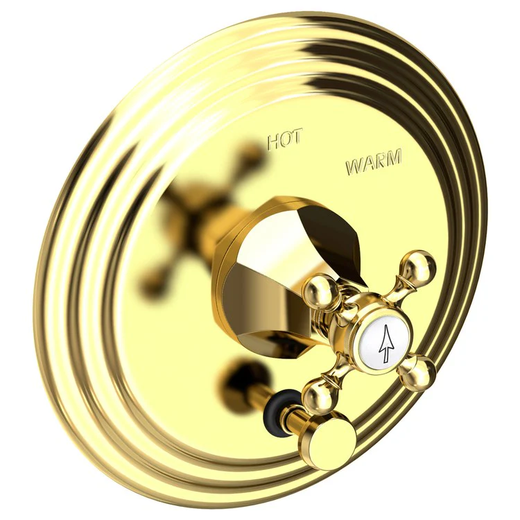 Metropole Pressure Balance Tub/Shower Valve Trim Only with Cross Handle - Antique Brass - Frankwebs