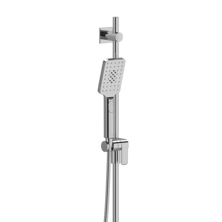 Handshower Set Rectangular Chrome 2 Function 2.0 Gallons per Minute 36 Inch Slide Bar Wall Mount 4-7/8 Inch - Frankwebs