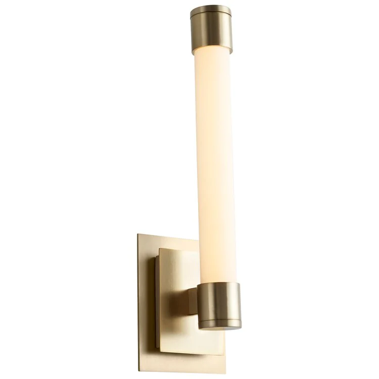 Zenith Single-Light LED Bathroom Wall Sconce - Aged Brass - Frankwebs