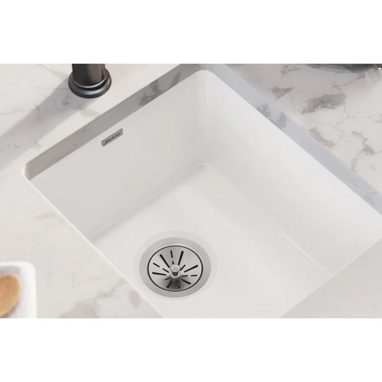 Bar Sink Fireclay 16 x 19 Inch Single Bowl Kitchen White Undermount Rectangle Drain Size 3-1/2 Inch - Frankwebs