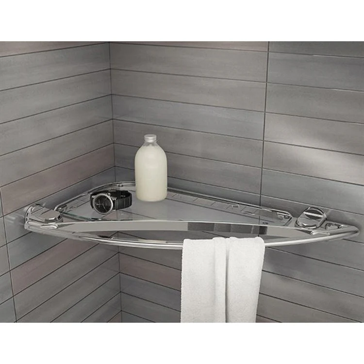Shelf Veritas Large Corner Brushed Nickel 20 x 20 Inch Zinc Cast/Brushed Nickel Plated - Frankwebs
